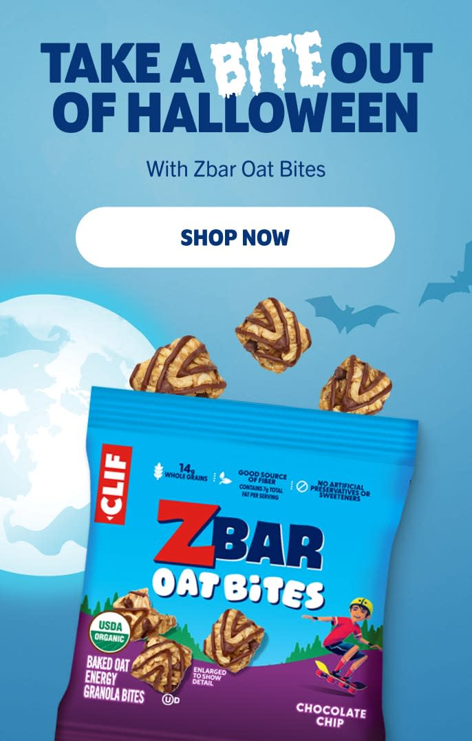 Take A Bite Out of Halloween with Zbar Oat Bites.