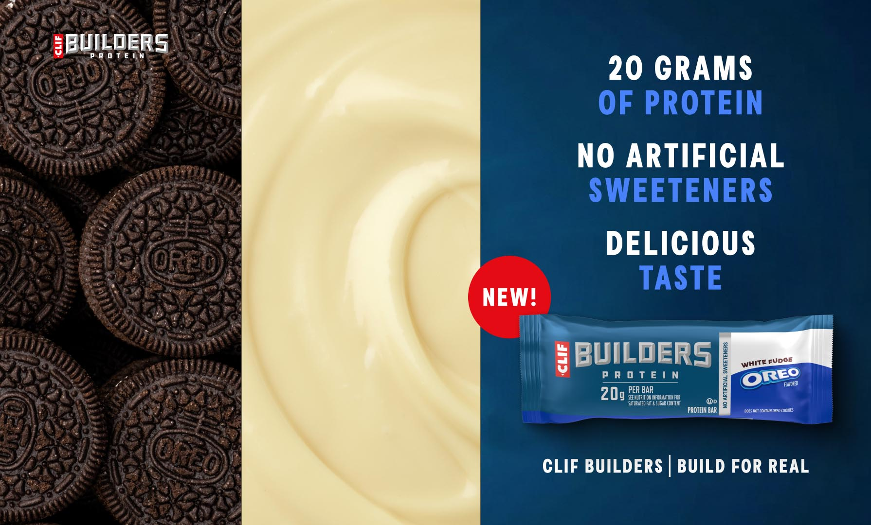 CLIF BUILDERS White Fudge OREO